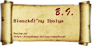 Bleszkány Ibolya névjegykártya